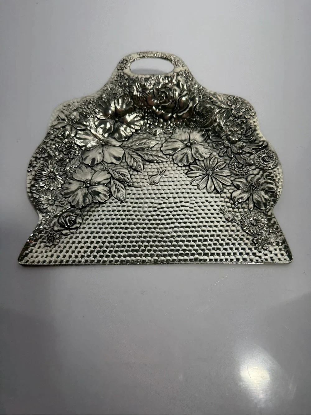 Vtg T.K. Japan Silver Tone Silent Butler Table Crumb Tray Sweeper Scraper Set
